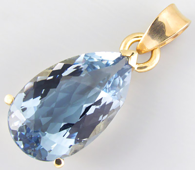 Золото Кулон с редким аквамарином-максиксом