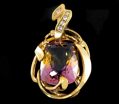 Серебро 925 Кулон с ярким аметрином