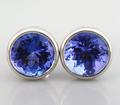 Золото Пусеты с чистейшими танзанитами