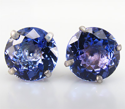 Золото Пусеты с великолепными танзанитами