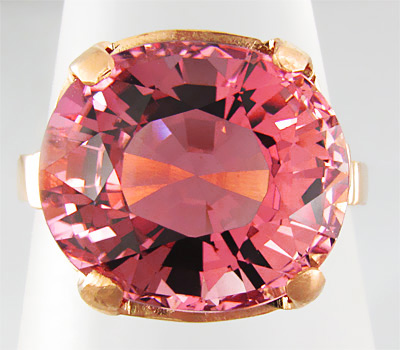 Золото Кольцо с чистейшим крупным турмалином