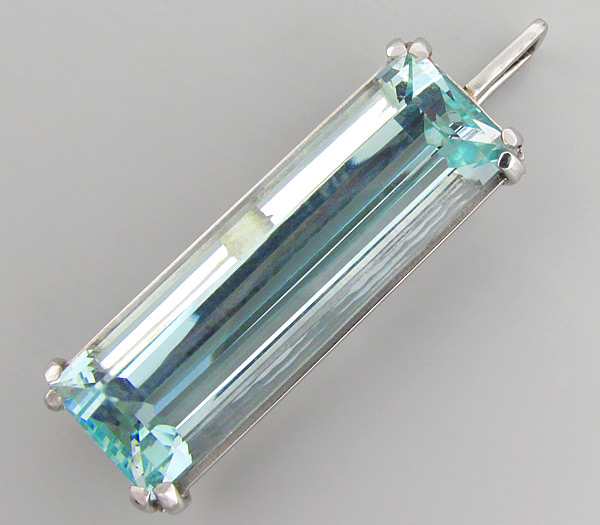 Серебро 925 Кулон с великолепным крупным аквамарином