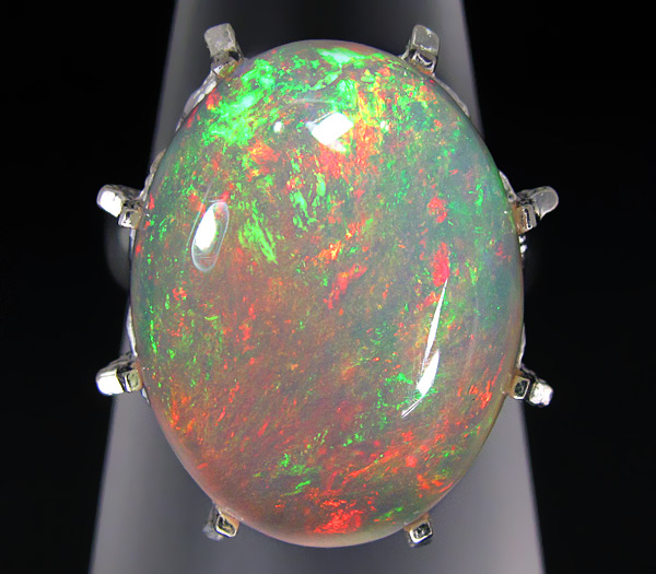 Серебро 925 Кольцо, инкрустированное крупным опалом