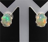 Серьги, инкрустированные эфиопскими опалами