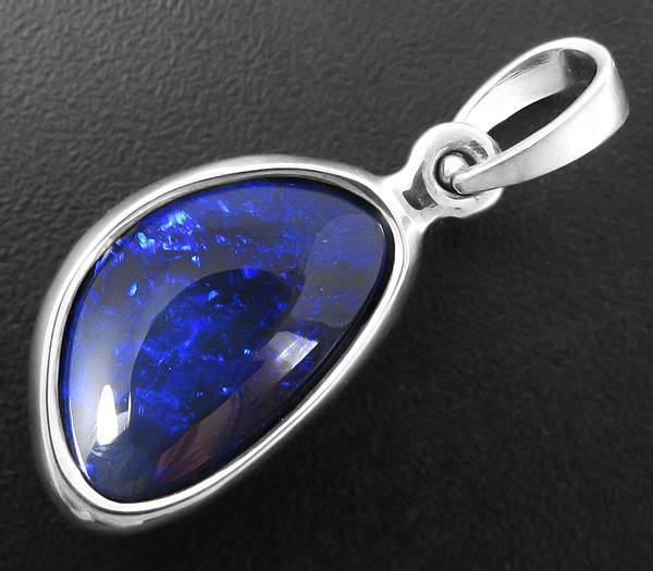 Золото Двусторонний кулон с австралийским черным опалом