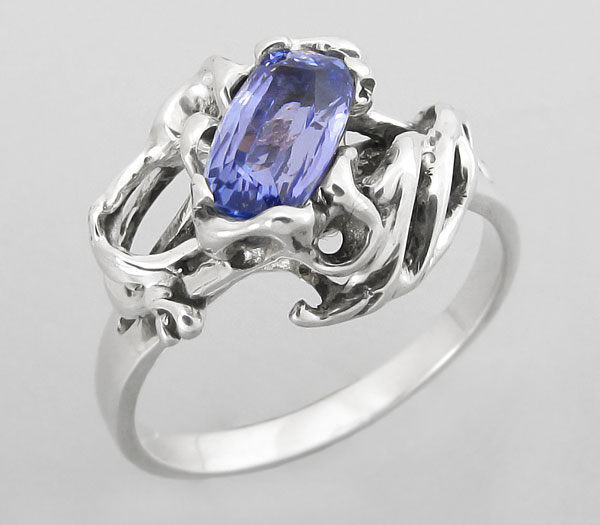 Серебро 925 Кольцо с чистейшим танзанитом