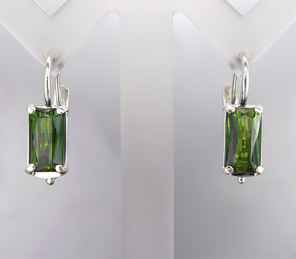 Серебро 925 Cерьги, инкрустированные турмалинами