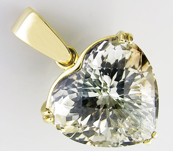 Золото Кулон с империал топазом в форме сердца