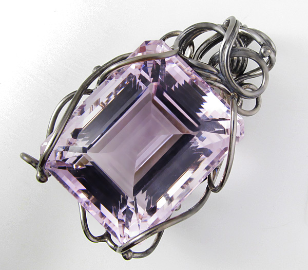 Серебро 925 Кулон с крупным аметистом