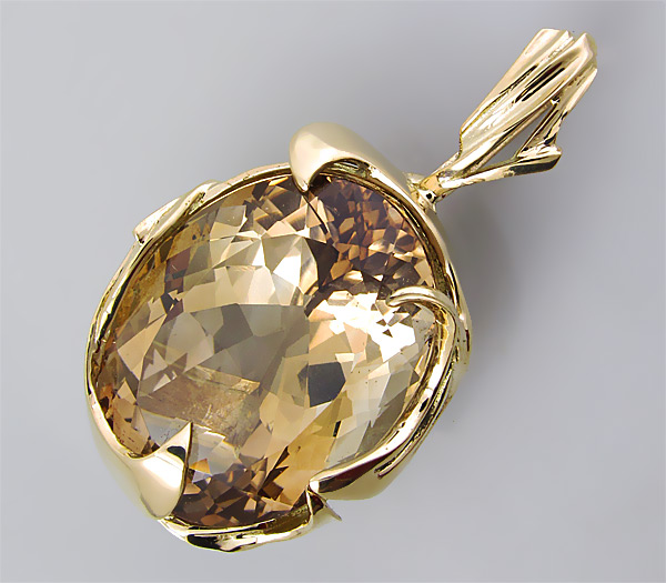 Золото Кулон с империал топазом