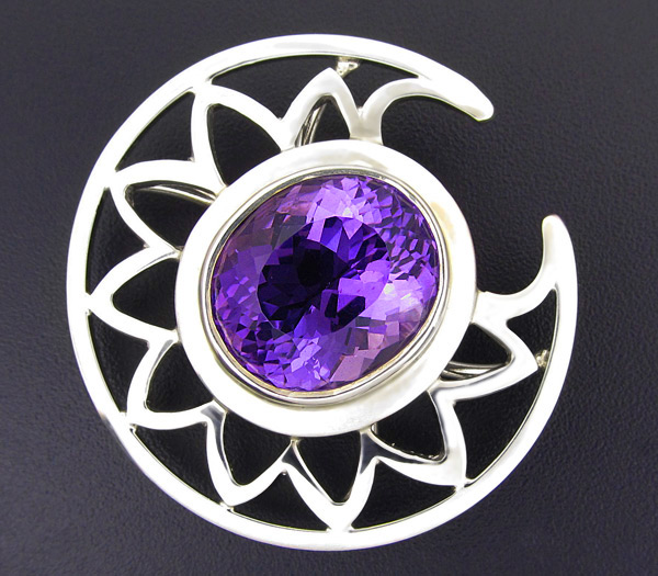 Серебро 925 Кулон с уругвайским аметистом