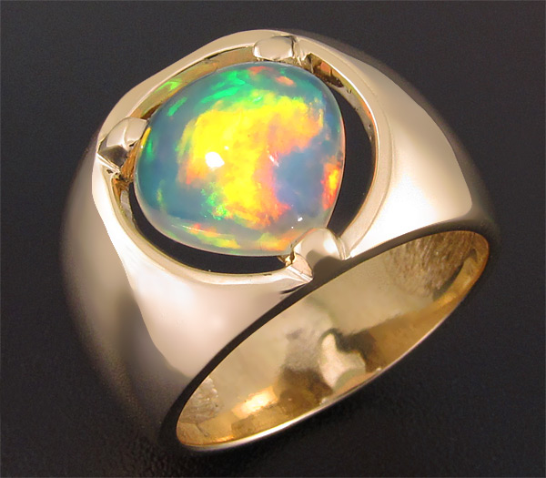 Золото Кольцо с эфиопским опалом