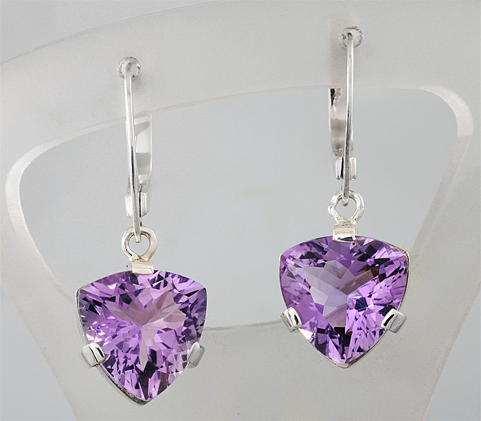 Серебро 925 Cерьги с аметистами