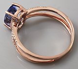 Кольцо с чистейшим танзанитом и бриллиантами