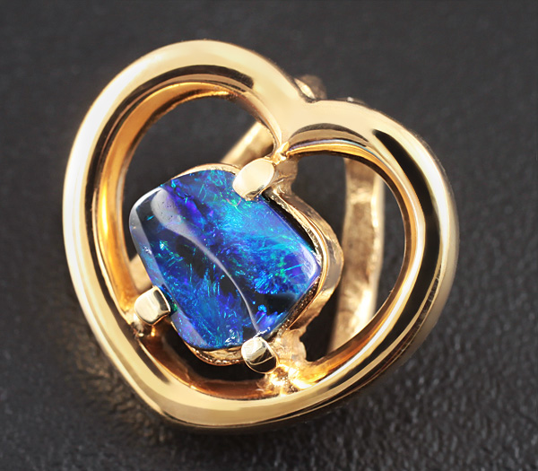 Серебро 925 Кулон с австралийским черным опалом