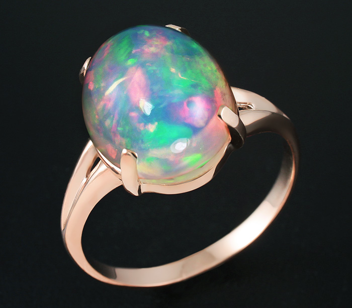 Золото Кольцо с эфиопским опалом