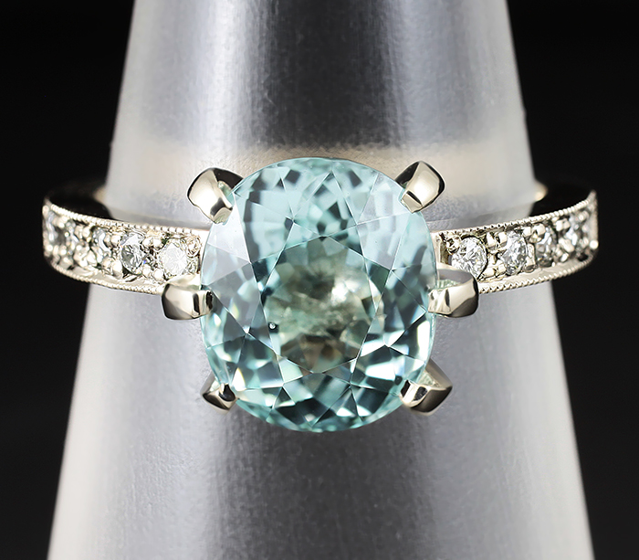 Золото Кольцо с параиба турмалином и бриллиантами