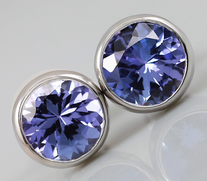 Золото Пусеты с танзанитами