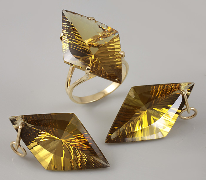 Золото Комплект с цитринами
