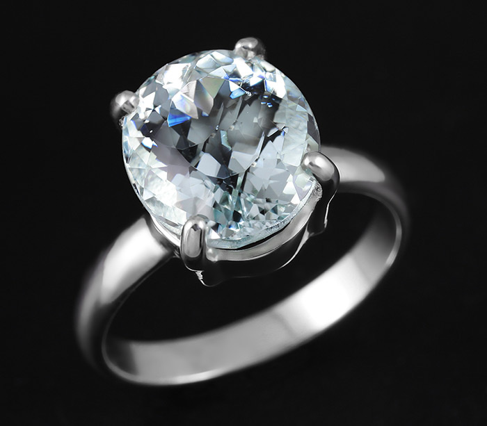 Серебро 925 Кольцо c аквамарином
