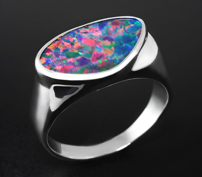 Серебро 925 Перстень c опалом Жильсона