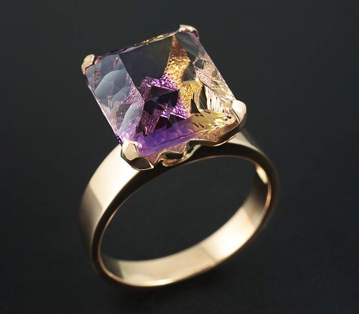 Золото Кольцо с аметрином