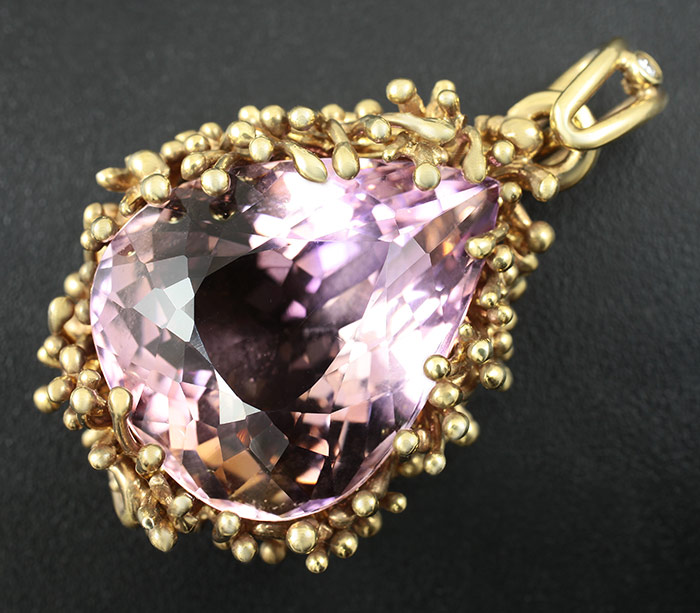 Серебро 925 Кулон с крупным аметрином и бриллиантом