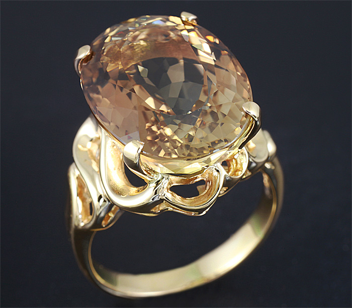 Золото Кольцо с империал топазом