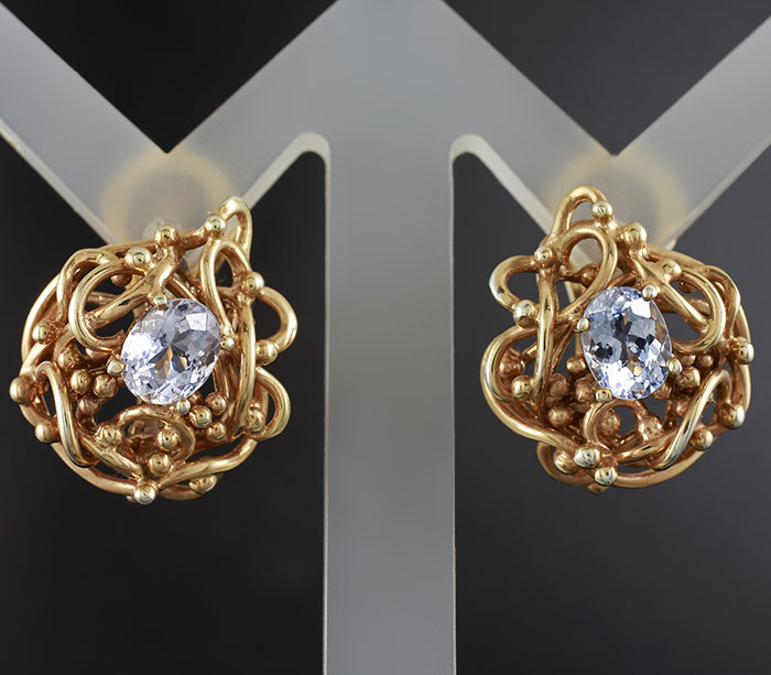 Серебро 925 Серьги с максис бериллами