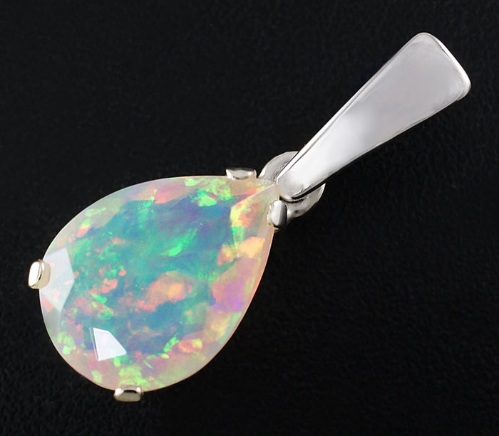 Серебро 925 Кулон с ограненным эфиопским опалом