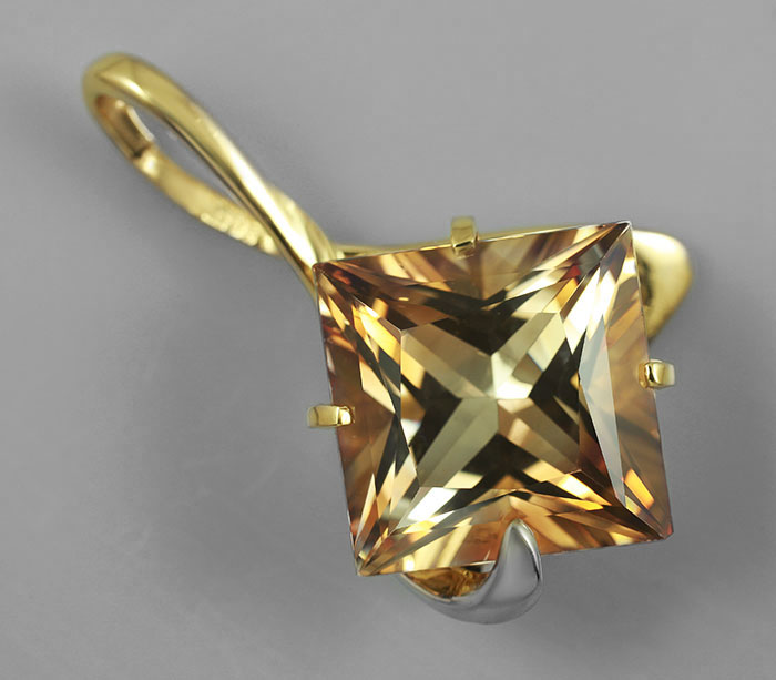 Золото Кулон с империал топазом