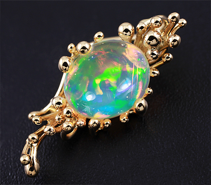 Золото Кулон с эфиопским кристаллическим опалом