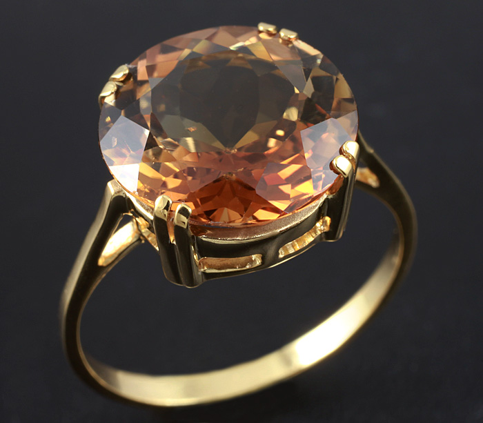 Золото Кольцо c империал топазом