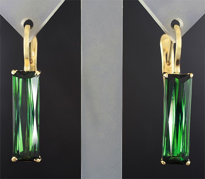 Золото Серьги с «неоновыми» турмалинами