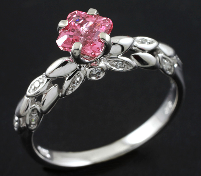Золото Кольцо с розовым сапфиром и бриллиантами