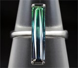 Кольцо c полихромным индиголит турмалином