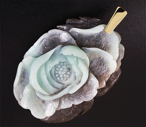 Золото Кулон с миниатюрой «Пион»