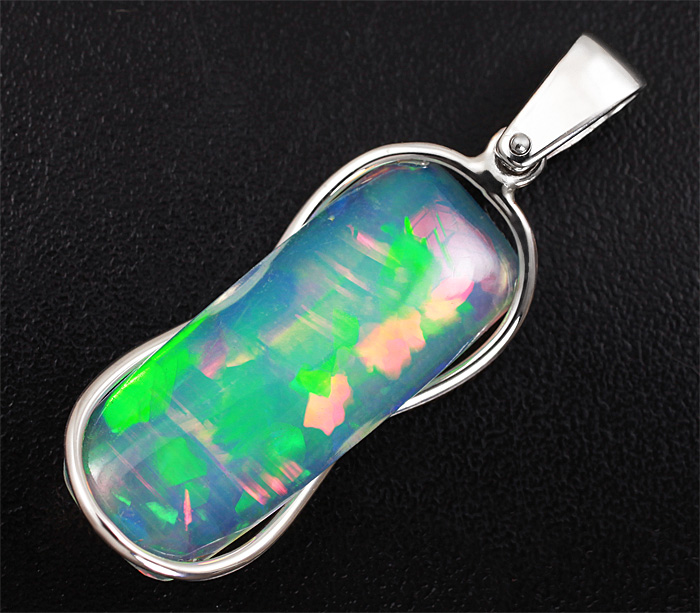 Золото Кулон с эфиопским кристаллическим Welo опалом