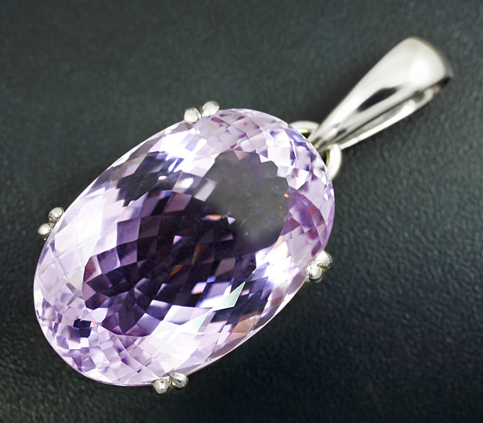 Серебро 925 Кулон с чистейшим крупным аметистом
