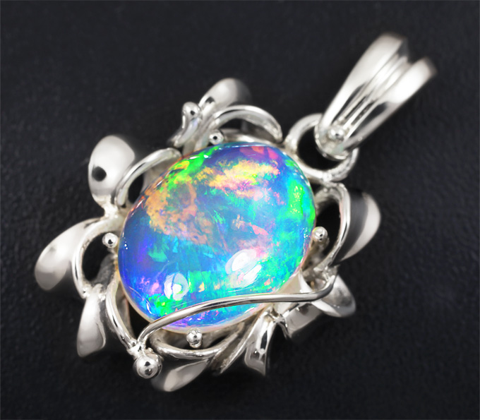 Серебро 925 Кулон с эфиопским кристаллическим Welo опалом