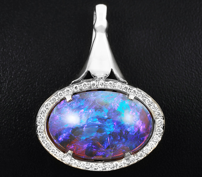 Золото Кулон с опалом и бриллиантами