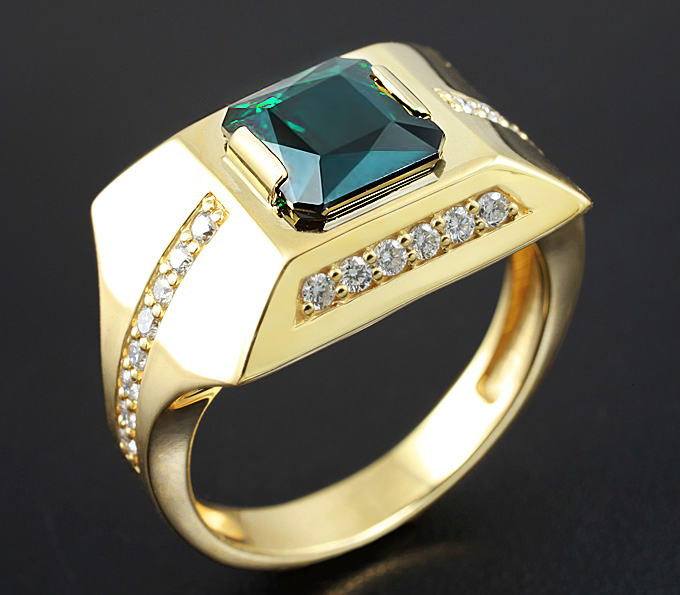 Золото Кольцо с турмалином и бриллиантами