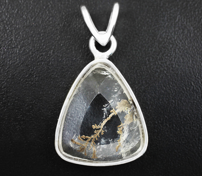 Серебро 925 Кулон с дендритическим кварцем