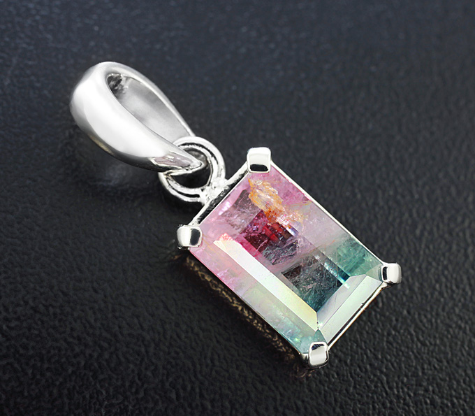 Серебро 925 Кулон с арбузным турмалином