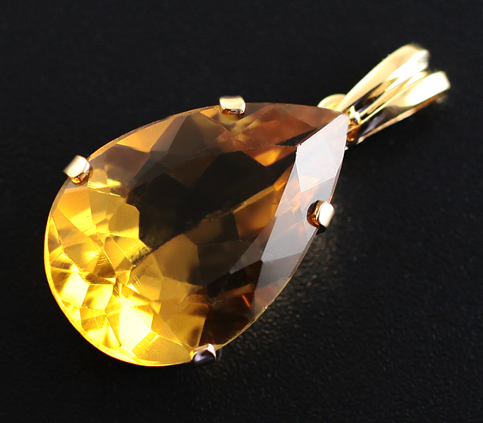 Золото Кулон с золотистым цитрином