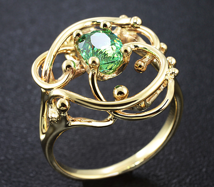 Золото Кольцо c демантоидом