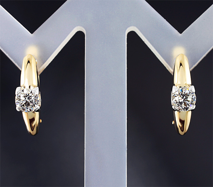 Золото Серьги с бриллиантами