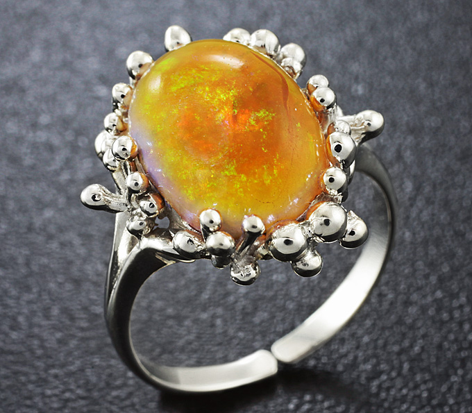 Серебро 925 Кольцо c кристаллическим Welo опалом