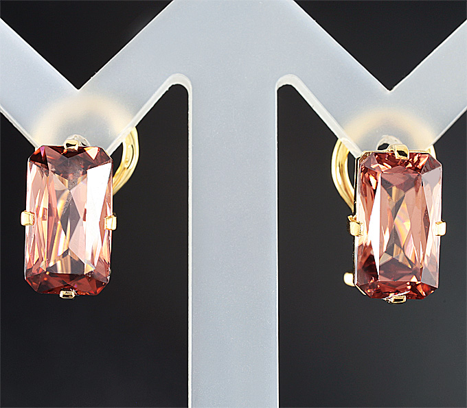 Золото Серьги с оранжевыми цирконами