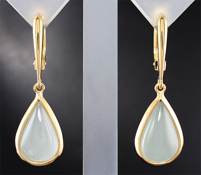 Золото Серьги с аквамаринами